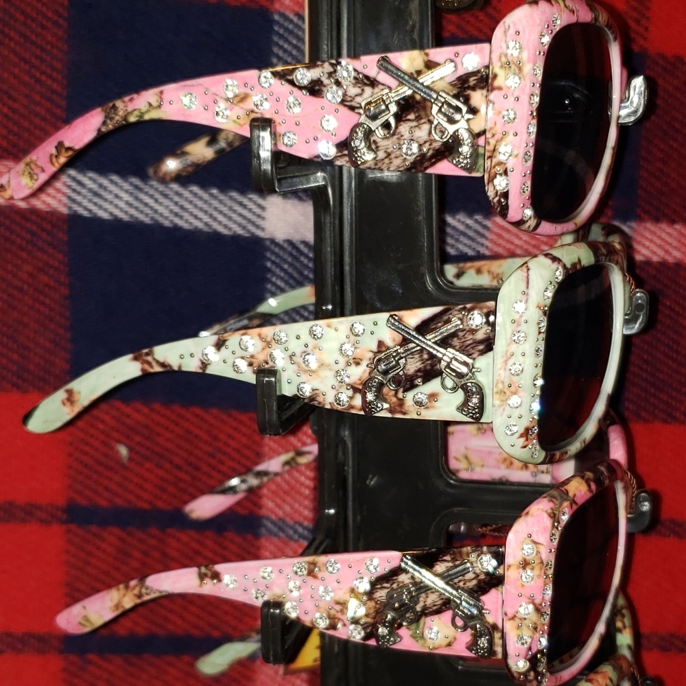 😎Womens sixguns bling sunglasses